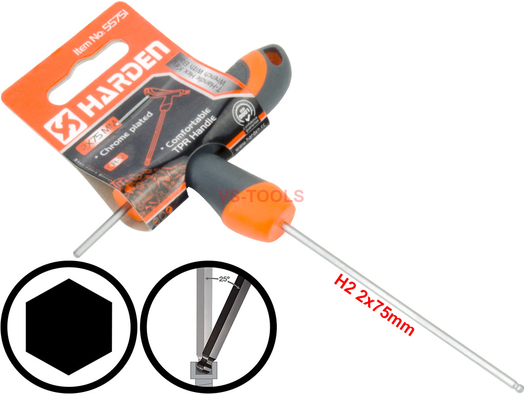 2mm THandle Hexagon Torque 6Point Hex Key CRV TPR Screwdriver